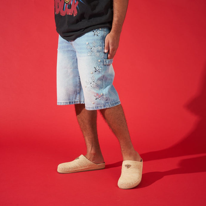 DUAA - Reward Ice Stone Denim Shorts - Blue