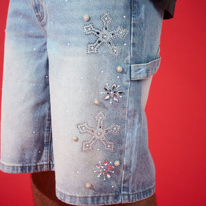 DUAA - Reward Ice Stone Denim Shorts - Blue