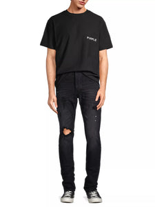 Purple - P002 Black Repair Jeans (P002 - BLR) - Clique Apparel