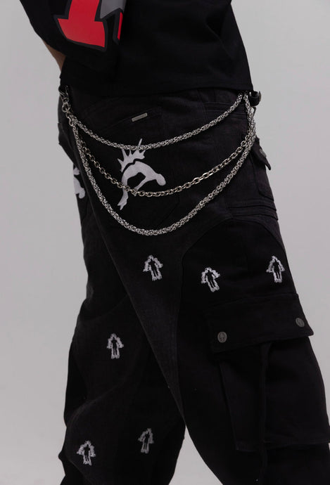 ESSENCE-SNAP CARGOS BLK - Clique Apparel
