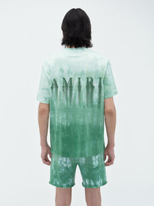 Amiri - Ma Logo Dip Dye Green Tee - Clique Apparel