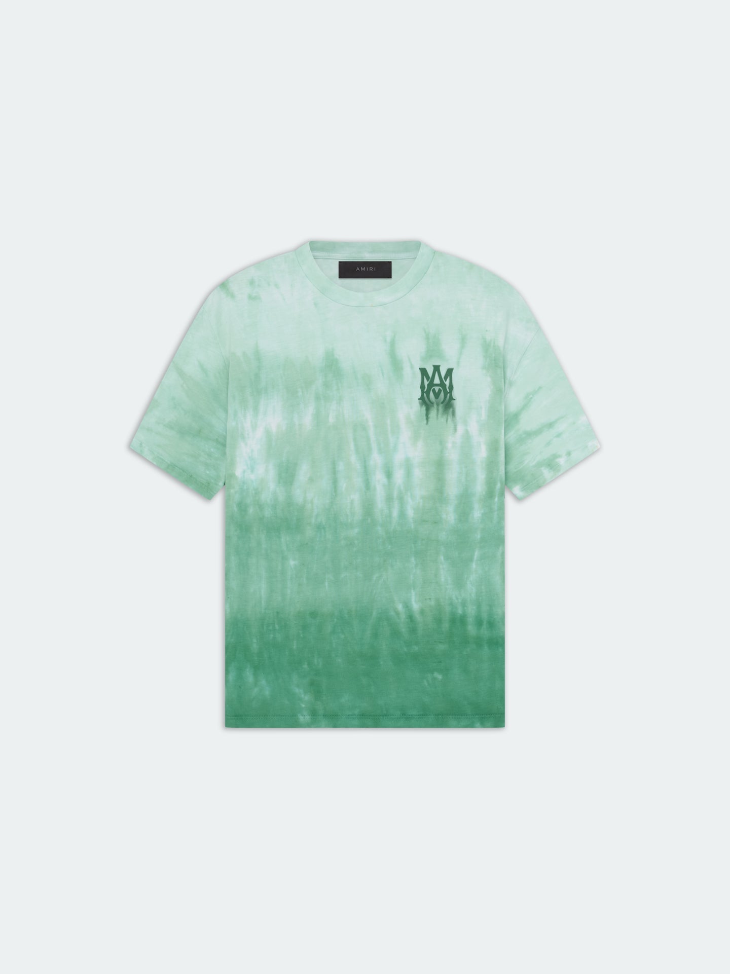 Amiri - Ma Logo Dip Dye Green Tee - Clique Apparel