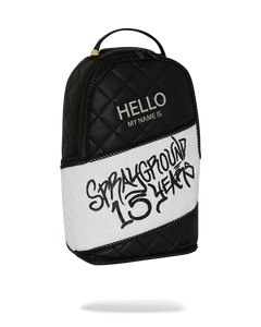 Sprayground - Hello My Name Is 15 Years Quilted Backpack (Super Rare) - Clique Apparel