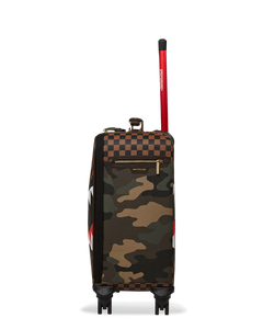Sprayground - Exterior Gold Zip Pocket Sharks in Paris Jetsetter Carry-On Luggage - Clique Apparel