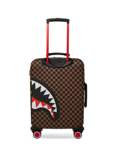 Sprayground - Exterior Gold Zip Pocket Sharks in Paris Jetsetter Carry-On Luggage - Clique Apparel