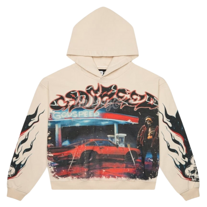 Godspeed - Pitstop Hoodie (Bone) - Clique Apparel