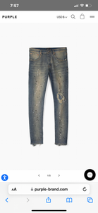 Purple Jeans - Mid Indigo Destroy - Clique Apparel