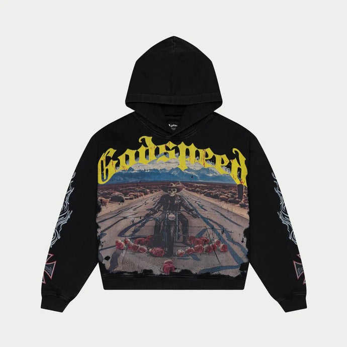 Godspeed - Long Lonely Road Hoodie (Grey Wash) - Clique Apparel
