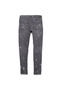 Purple - P001 Worn Grey Knee Slit Jeans - Clique Apparel