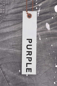 Purple - P001 Worn Grey Knee Slit Jeans - Clique Apparel