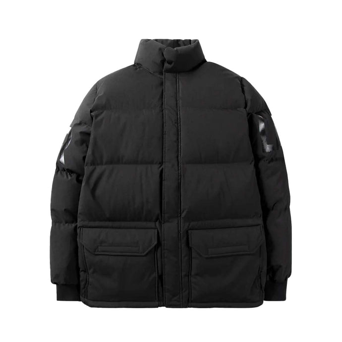 Paper Plane Hoodie- Solid Puffer Jacket -  Black - Clique Apparel