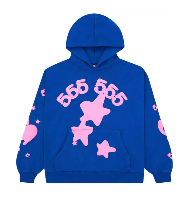 Sp5der - Pink/blue Beluga hoodie - Clique Apparel