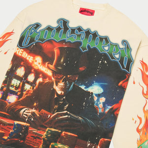 Godspeed -  Life's A Gamble LS T-shirt (Bone) - Clique Apparel