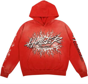 HS- Hellstar Record Red Hoodie - Clique Apparel