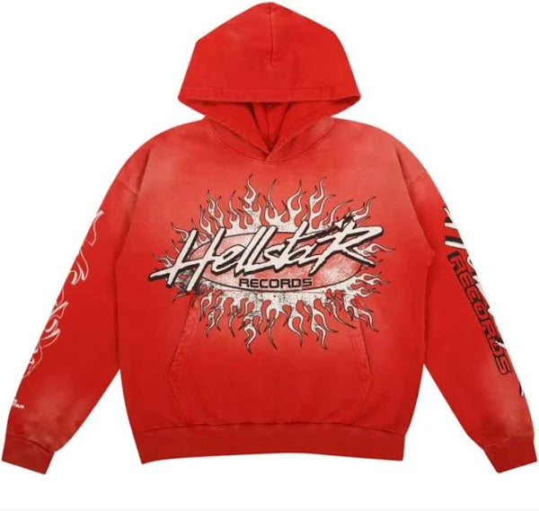 HS- Hellstar Record Red Hoodie - Clique Apparel