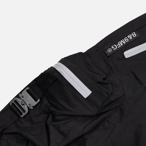COMBAT NYLON SHORT BLACK WITH GREY ZIPPERS - Clique Apparel
