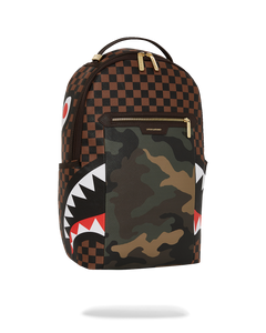 Sprayground - Exterior Gold Zip Pocket Sharks in Paris Backpack (Dlxv) - Clique Apparel