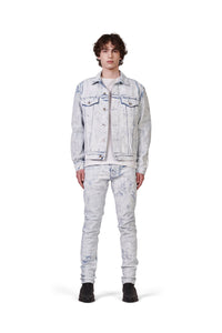 Purple - P001 Low Rise Skinny Jean Cracked White Over Light Indigo - Clique Apparel