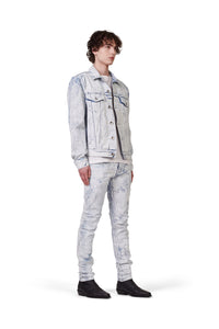 Purple - P001 Low Rise Skinny Jean Cracked White Over Light Indigo - Clique Apparel