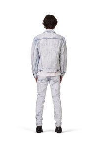 Purple - P001 Low Rise Skinny Jean Cracked White Over Light Indigo - Clique Apparel