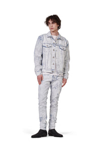 Purple - P001 Low Rise Skinny Jean Cracked White Over Light Indigo - Clique Apparel