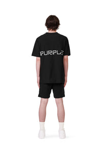 P413 Relaxed Fit Short - French Terry Sweat Short Wordmark Black - Clique Apparel