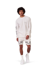 P413 Relaxed Fit Short - French Terry Wordmark Coconut Milk - Clique Apparel