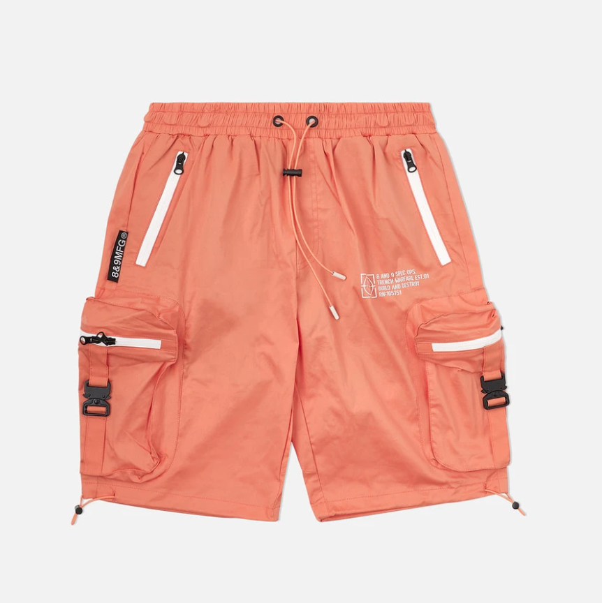 COMBAT NYLON SHORTS SALMON - Clique Apparel