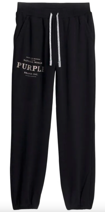 PURPLE BRAND SWEATPANTS - SIGNS AND WONDERS WASH BLACK - P407 - Clique Apparel